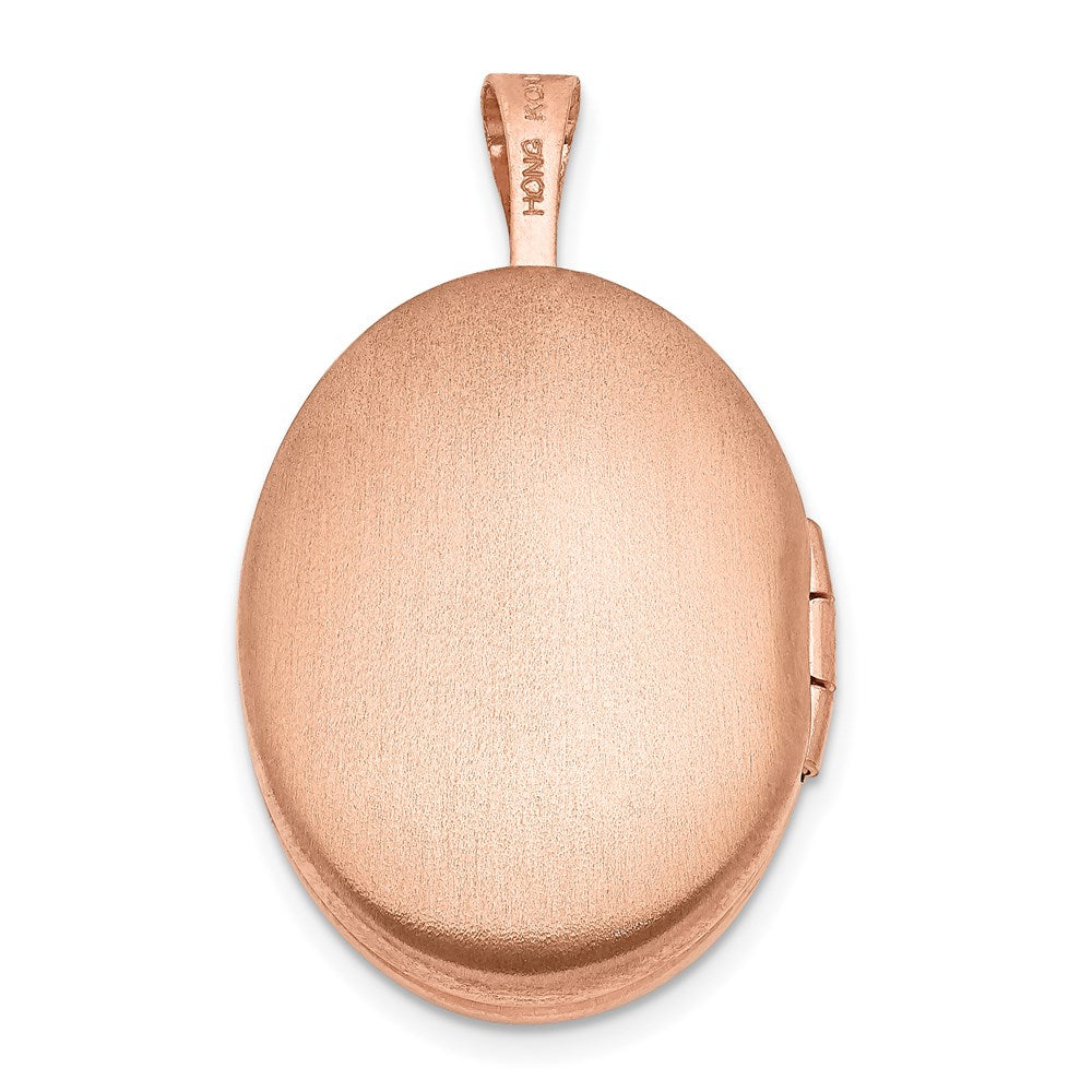 Sterlingsilber Rose Vergoldet 20mm Poliert Oval Medaillon