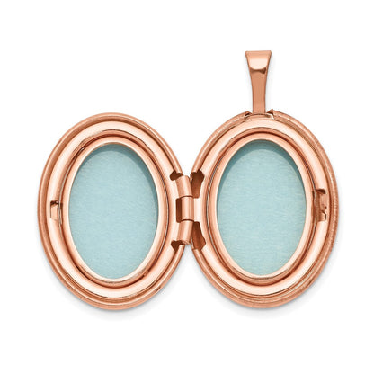 Sterlingsilber Rose Vergoldet 20mm Poliert Oval Medaillon