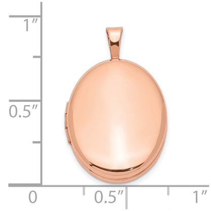 Sterlingsilber Rose Vergoldet 20mm Poliert Oval Medaillon