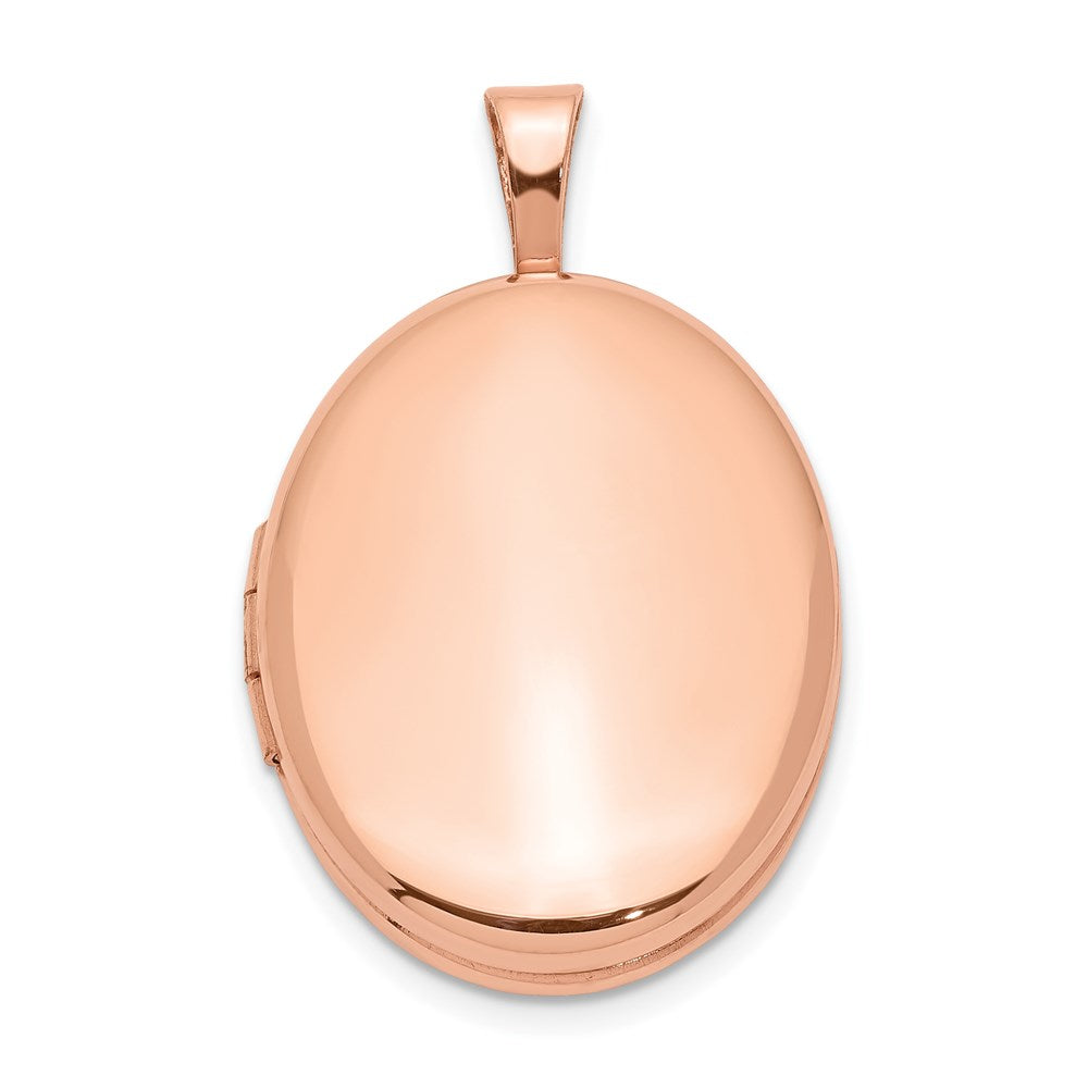 Sterlingsilber Rose Vergoldet 20mm Poliert Oval Medaillon