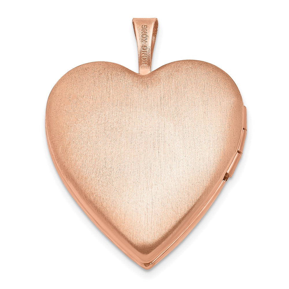 Sterlingsilber Rose Vergoldet 20mm Wirbel Design Herz Medaillon