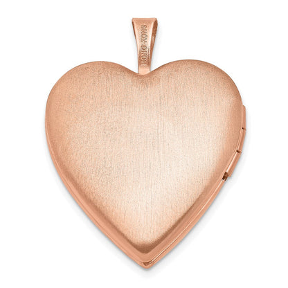 Sterlingsilber Rose Vergoldet 20mm Wirbel Design Herz Medaillon