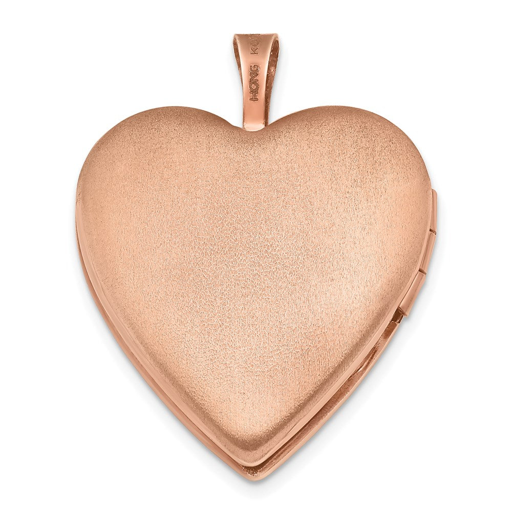 Sterlingsilber Rose Vergoldet 20mm Doppelt Herzen Herz Medaillon