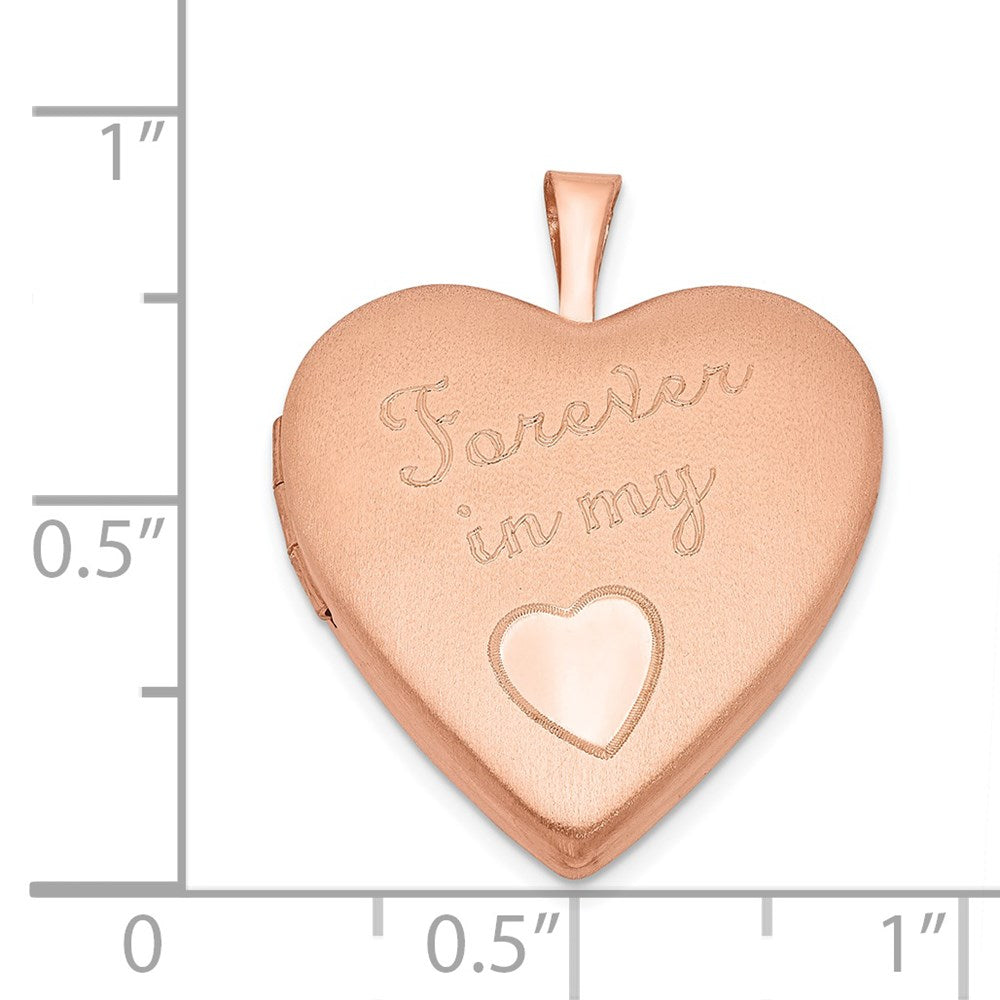 Sterlingsilber Rose Vergoldet Pol/satin 20mm für Immer in My Herz Medaillon