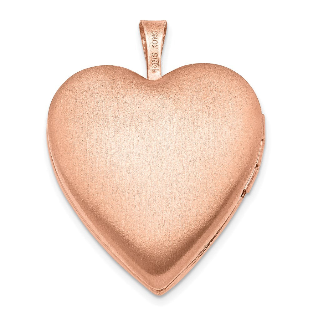 Sterlingsilber Rose Vergoldet 20mm Poliert Wirbel Herz Medaillon