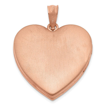 Sterlingsilber Rose Vergoldet 24mm Wirbel Design Herz Medaillon