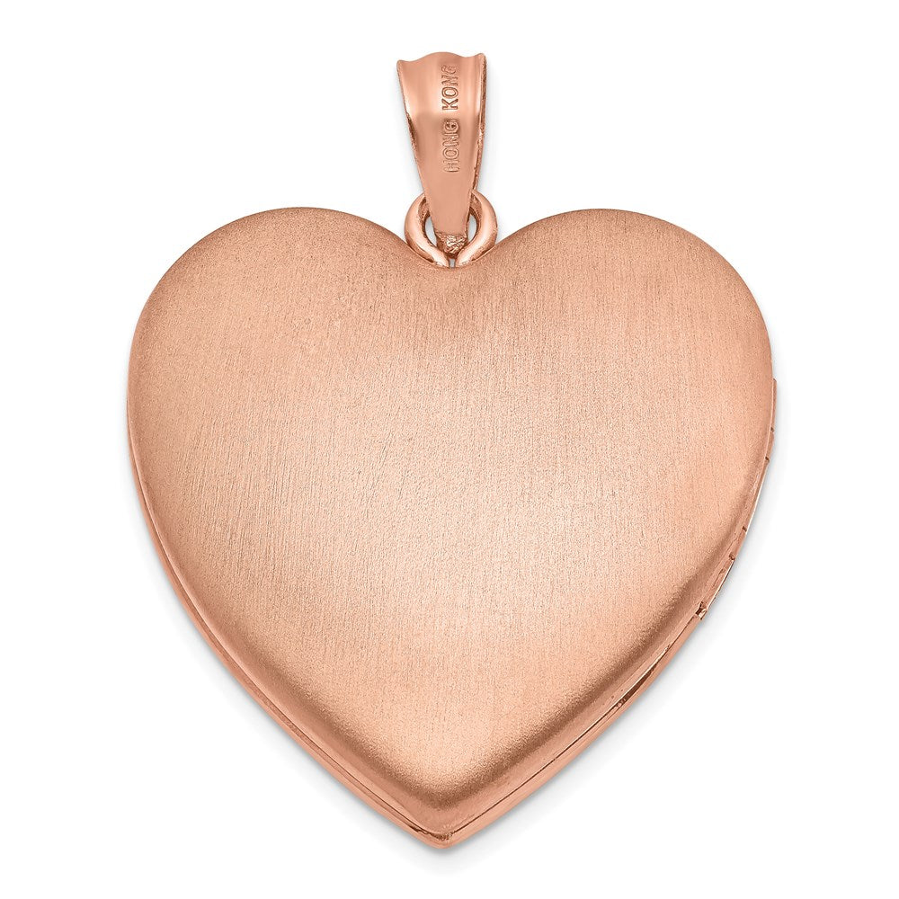 Sterlingsilber Rose Vergoldet 24mm Scrolled Herz Familie Medaillon