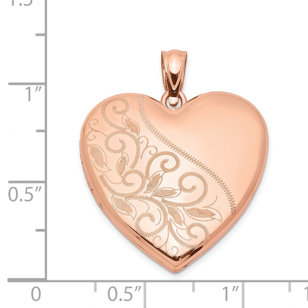 Sterlingsilber Rose Vergoldet 24mm Scrolled Herz Familie Medaillon