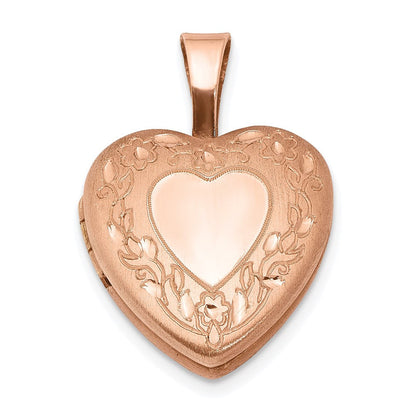 Sterlingsilber Rose Vergoldet Blume Rand 12mm Herz Medaillon