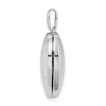 Sterlingsilber Rhodiniert Glaube Hoffnung Liebe 18mm Herz Medaillon