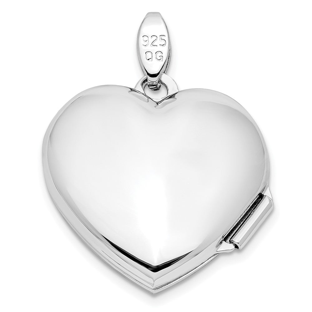Sterlingsilber Rhodiniert Glaube Hoffnung Liebe 18mm Herz Medaillon