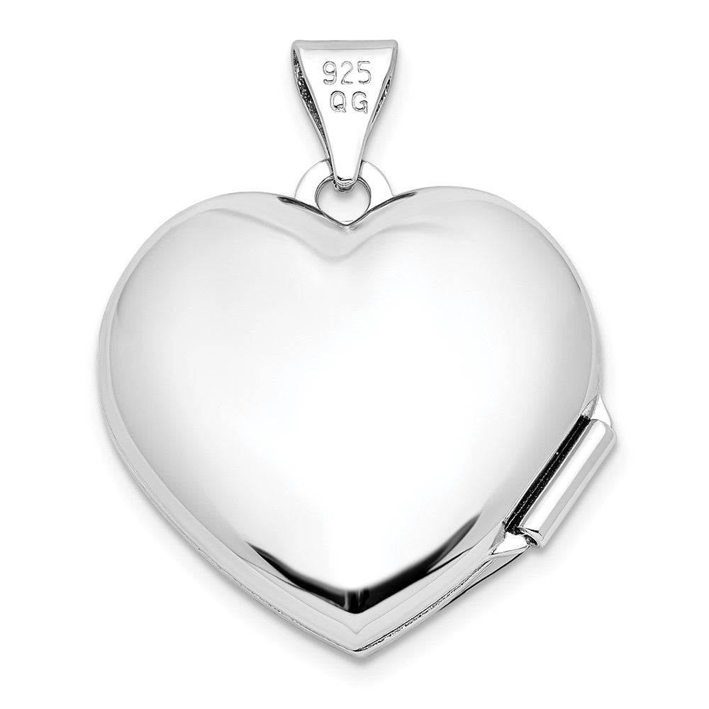 Sterlingsilber Rhod-plate Rose & Goldfarben Blume I Liebe You Herz Medaillon