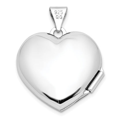 Sterlingsilber Rhod-plate Rose & Goldfarben Blume I Liebe You Herz Medaillon