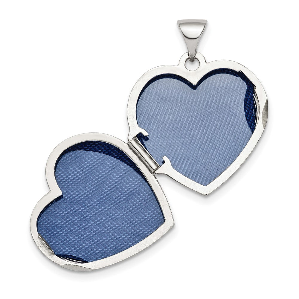 Sterlingsilber Rhod-plate Rose & Goldfarben Blume I Liebe You Herz Medaillon
