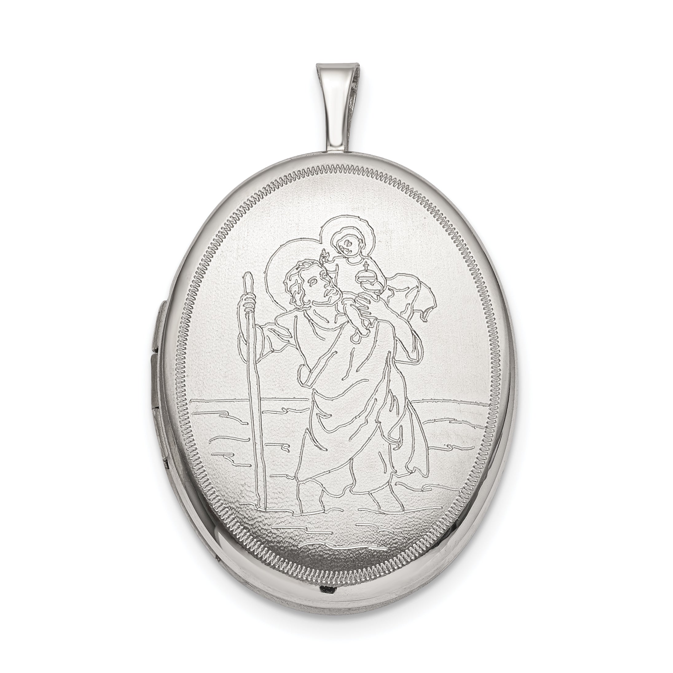 Sterlingsilber 20mm St. Christopher Oval Medaillon