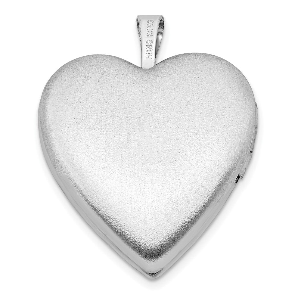 Sterlingsilber Rhodiniert 20mm Grün Emaille Klee/cross Herz Medaillon