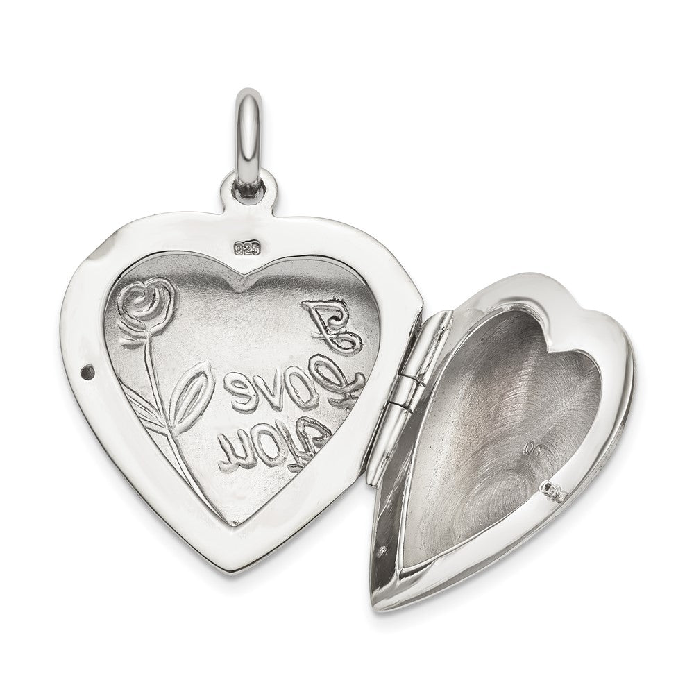 Sterlingsilber I Liebe You Rose Herz Medaillon