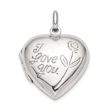 Sterlingsilber I Liebe You Rose Herz Medaillon