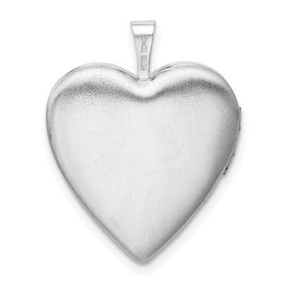 Sterlingsilber Rhodiniert 20mm Liebe To The Mond Diamant Herz Medaillon