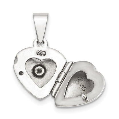 Sterlingsilber Zirkonia Herz Medaillon