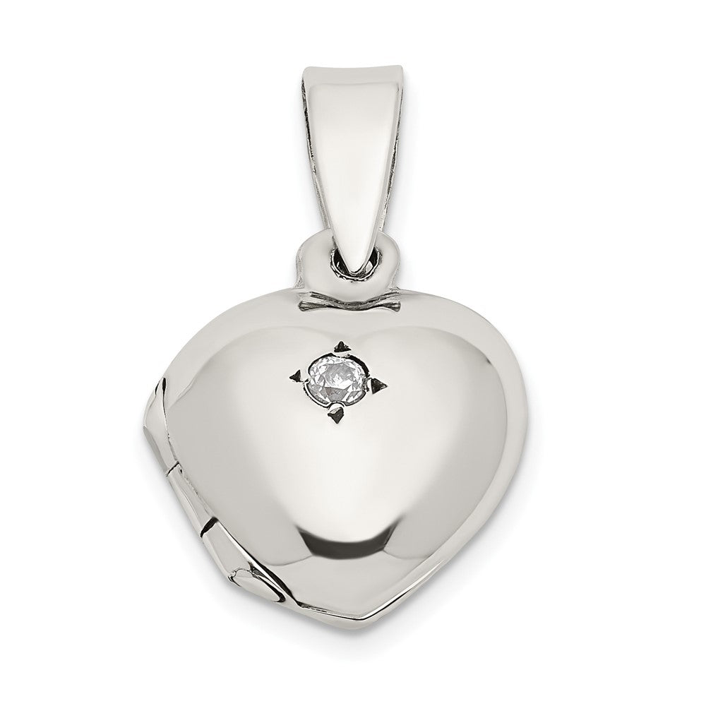 Sterlingsilber Zirkonia Herz Medaillon
