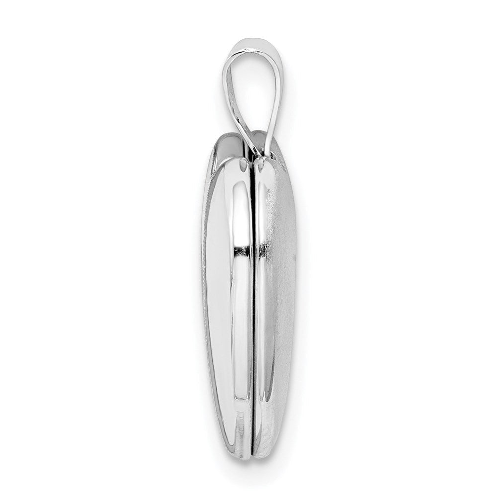 Sterlingsilber Rhodiniert 16mm Paw Druck Herz Medaillon