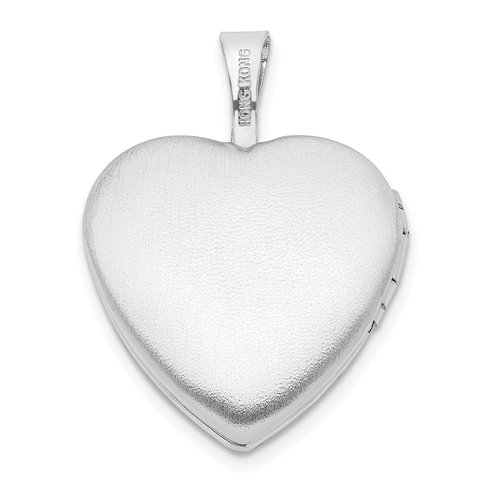 Sterlingsilber Rhodiniert 16mm Paw Druck Herz Medaillon
