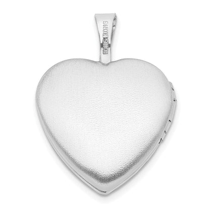 Sterlingsilber Rhodiniert 16mm Paw Druck Herz Medaillon