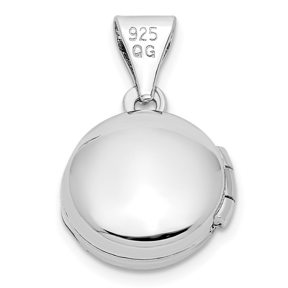 Sterlingsilber Rhodiniert Poliert Gewölbt 10mm Rund Medaillon
