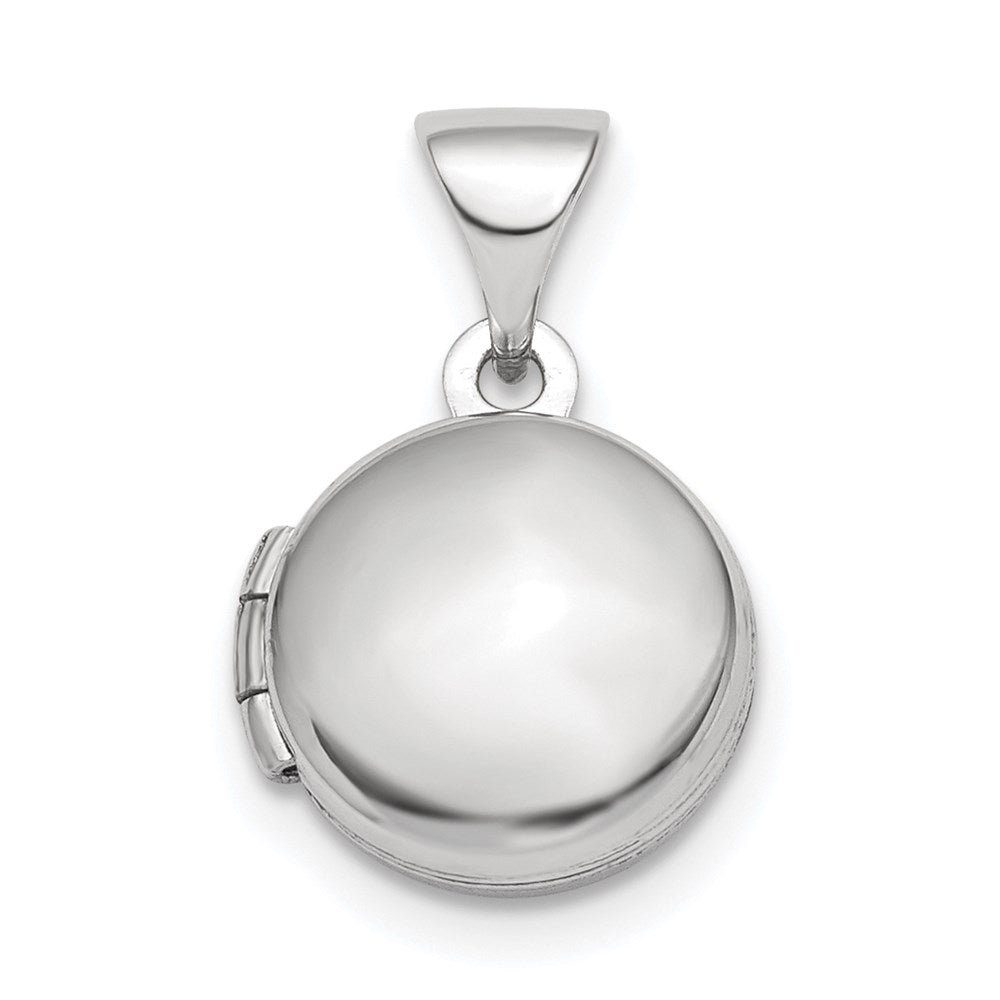 Sterlingsilber Rhodiniert Poliert Gewölbt 10mm Rund Medaillon