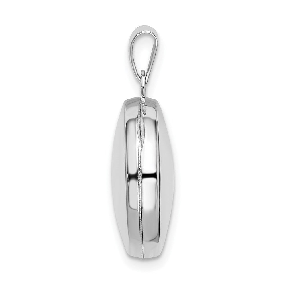 Sterlingsilber Rhodiniert Poliert Gewölbt 16mm Rund Medaillon