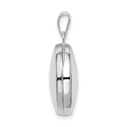 Sterlingsilber Rhodiniert Poliert Gewölbt 16mm Rund Medaillon