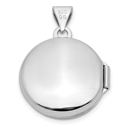 Sterlingsilber Rhodiniert Poliert Gewölbt 16mm Rund Medaillon