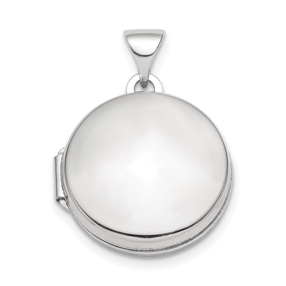 Sterlingsilber Rhodiniert Poliert Gewölbt 16mm Rund Medaillon