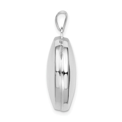 Sterlingsilber Rhodiniert Poliert Gewölbt 20mm Rund Medaillon