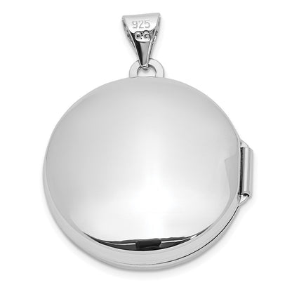 Sterlingsilber Rhodiniert Poliert Gewölbt 20mm Rund Medaillon