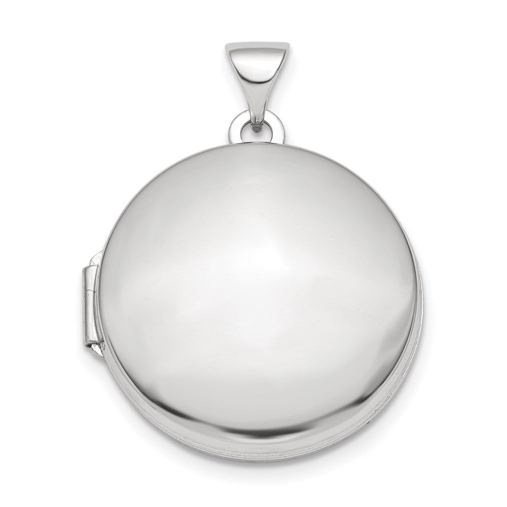 Sterlingsilber Rhodiniert Poliert Gewölbt 20mm Rund Medaillon