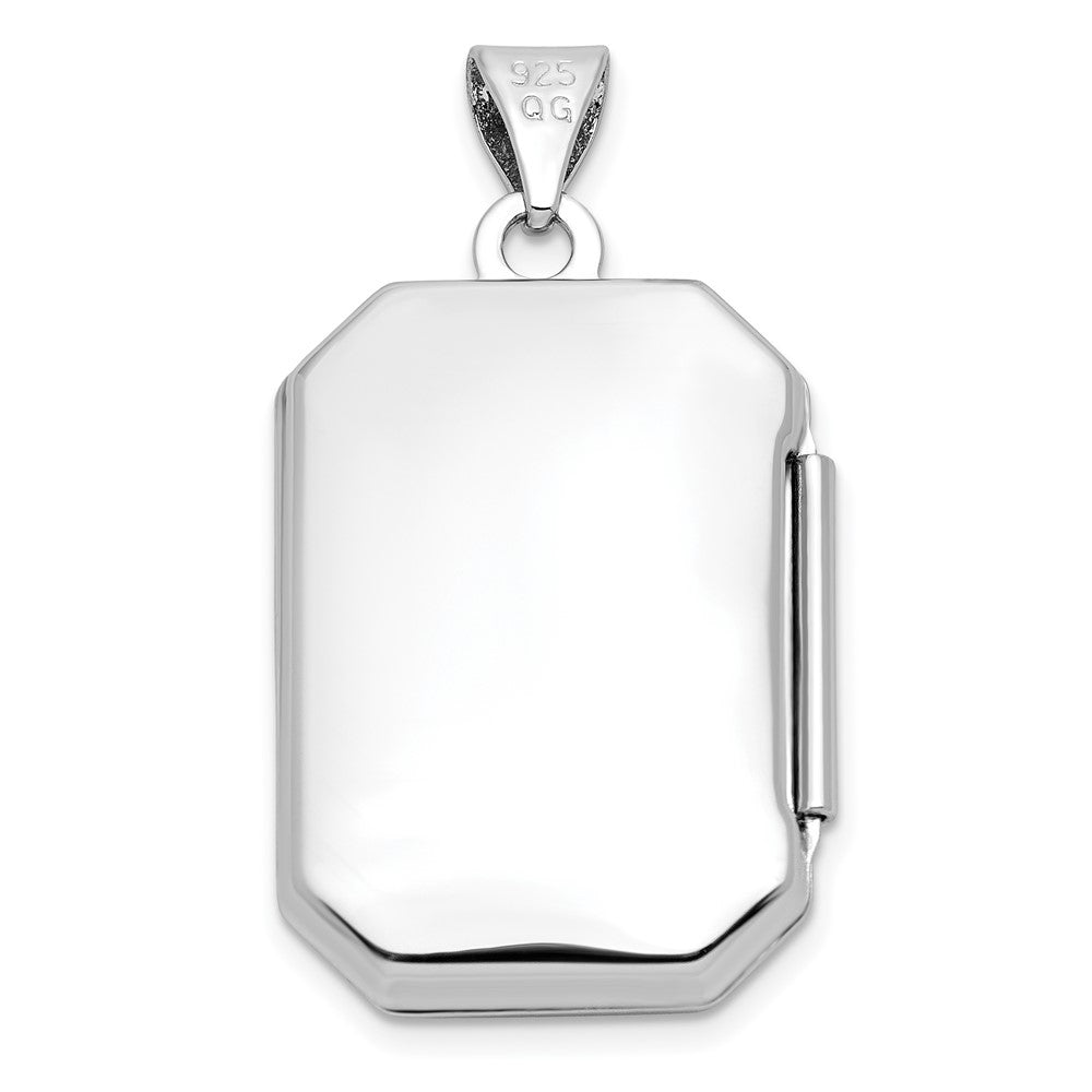 Sterlingsilber Rhodiniert Poliert Fantasie Ranke 21mm Octagonal Medaillon