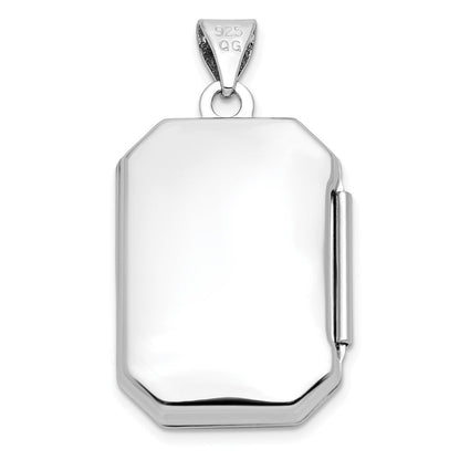 Sterlingsilber Rhodiniert Poliert Fantasie Ranke 21mm Octagonal Medaillon