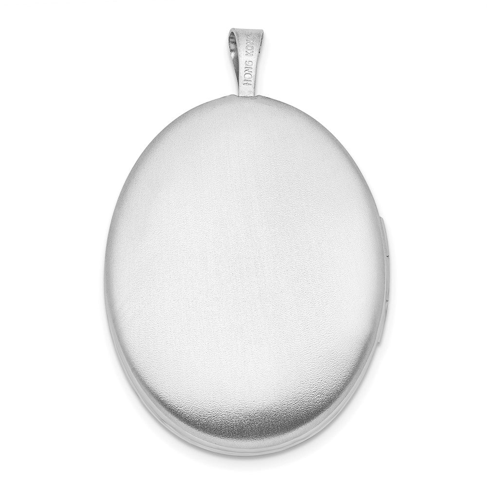 Sterlingsilber Rhodiniert 20mm Liebe To The Mond Diamant Oval Medaillon
