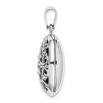 Sterlingsilber Poliert Filigran 22mm Oval Medaillon