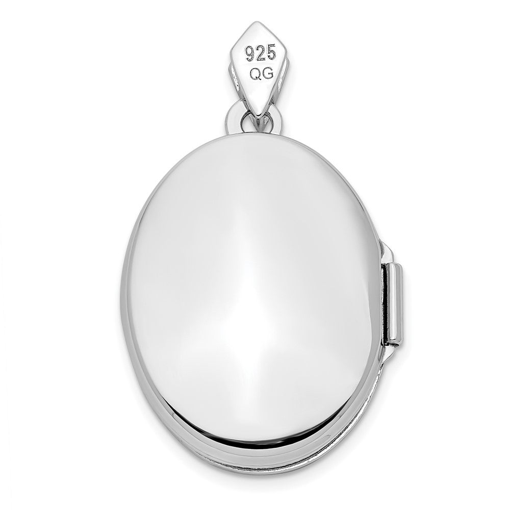Sterlingsilber Rhodium Platte Poliert & Strukturiert Diamant Baum Medaillon