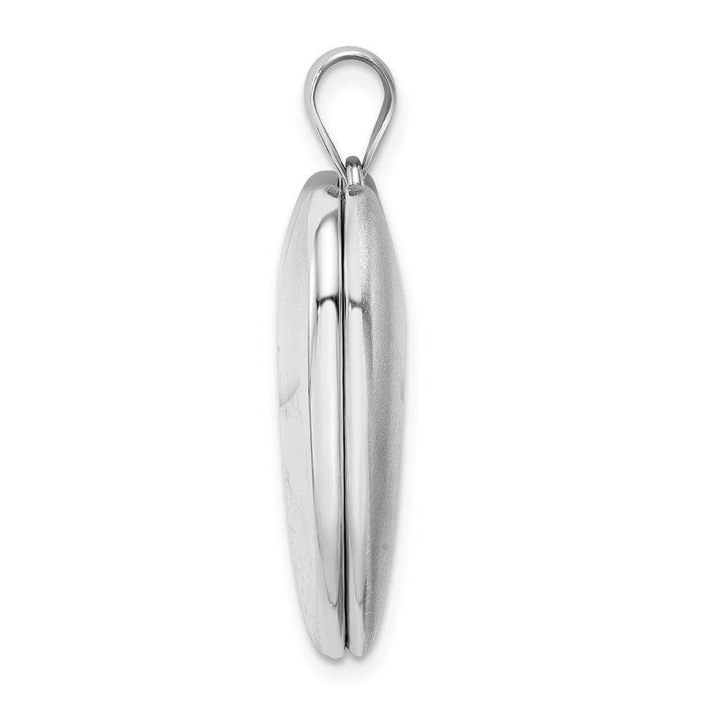 Sterlingsilber Rhodiniert 24mm Schlicht Ash Halter Herz Medaillon