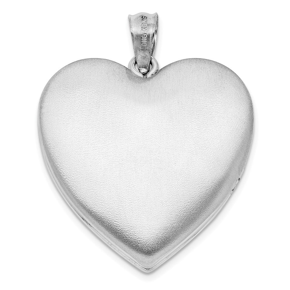 Sterlingsilber Rhodiniert 24mm Schlicht Ash Halter Herz Medaillon