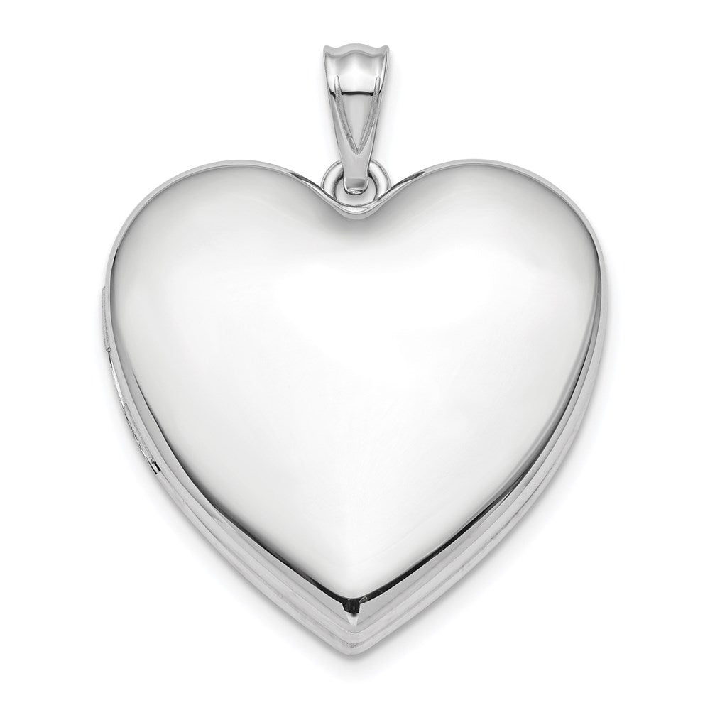 Sterlingsilber Rhodiniert 24mm Schlicht Ash Halter Herz Medaillon
