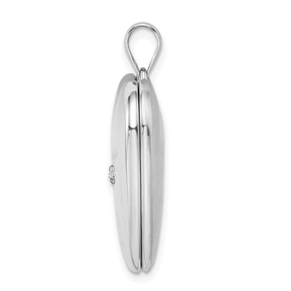 Sterlingsilber Rhodiniert 24mm mit Diamant Stern Ash Halter Herz Medaillon