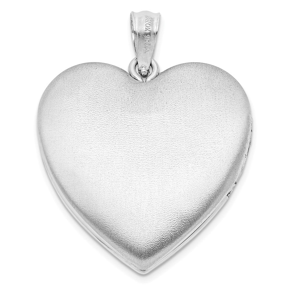 Sterlingsilber Rhodiniert 24mm mit Diamant Stern Ash Halter Herz Medaillon