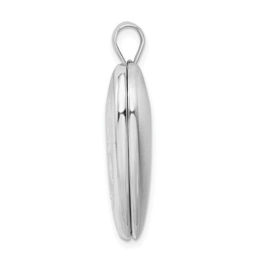 Sterlingsilber Rhodiniert 24mm Diamantiert Kreuz Ash Halter Herz Medaillon