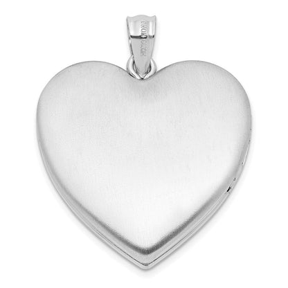 Sterlingsilber Rhodiniert 24mm Diamantiert Kreuz Ash Halter Herz Medaillon