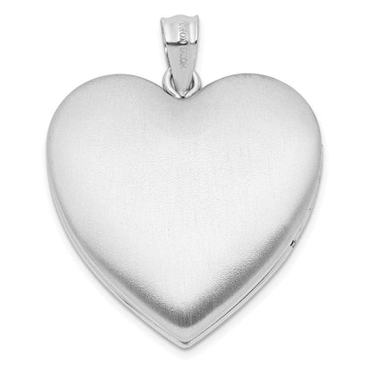 Sterlingsilber Rhodiniert 24mm Diamantiert Footprints Ash Halter Herz Medaillon
